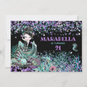 *~* Magische Meerjungfrau am 21. Geburtstag Einladung (Vorderseite)