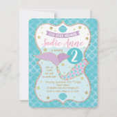 Magische Meerjungfrau Geburtstag Lila und türkis Einladung (Vorderseite)