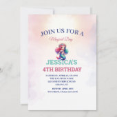 Magische Meerjungfrau Geburtstag unter dem Foto Einladung (Rückseite)