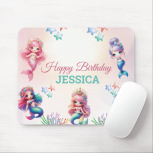 Magische Meerjungfrau Geburtstag unter dem Foto Mousepad