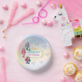 Magische Meerjungfrau Geburtstag unter dem Foto Pappteller