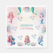 Magische Meerjungfrau Geburtstag unter dem Foto Serviette (Vorderseite)