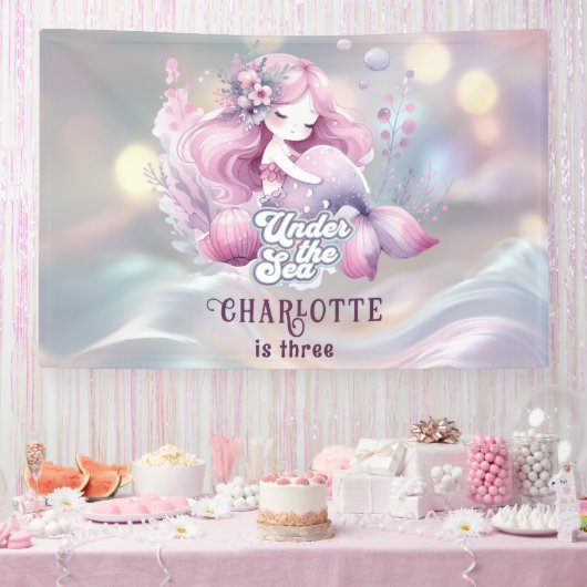 Magische Meerjungfrau-Geburtstagsparty für Kinder Banner (Party)