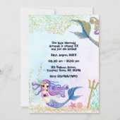 Magische Meerjungfrau Imitats Glitzer Kindergeburt Einladung (Vorderseite)