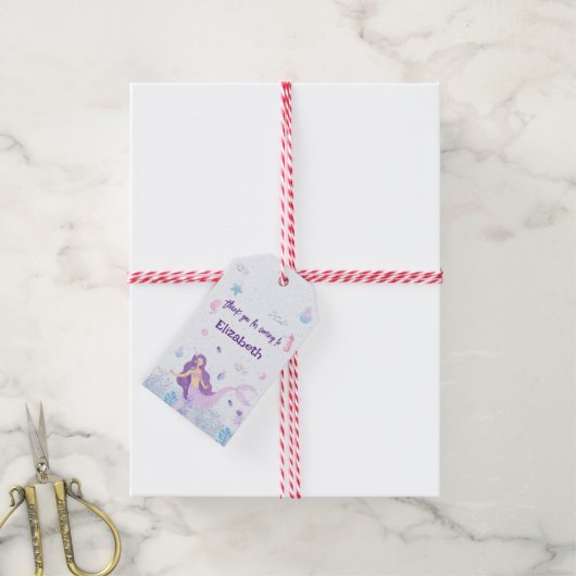 Magische Meerjungfrau Kinder zum Geburtstag Geschenkanhänger (Mit Garn)