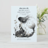 Magische Meerjungfrau Mädchen zum Geburtstag Einladung (Stehend Vorderseite)