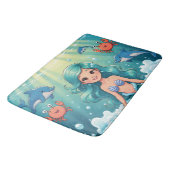 Magische Meerjungfrau mit Delphinkrabbe Badematte (Schrägansicht)
