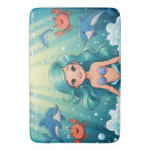 Magische Meerjungfrau mit Delphinkrabbe Badematte (Vorderseite Vertikal)