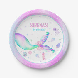 Magische Meerjungfrau Pink Lila Geburtstag Pappteller