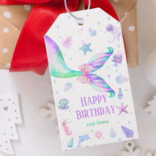 Magische Meerjungfrau Pink Lila Happy Birthday Geschenkanhänger