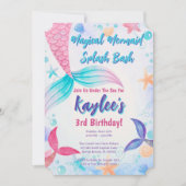 Magische Meerjungfrau Schwanz Geburtstagsparty Ein Einladung (Vorderseite)