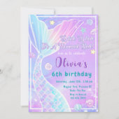 Magische Meerjungfrau Schwanz Geburtstagsparty Ein Einladung (Vorderseite)