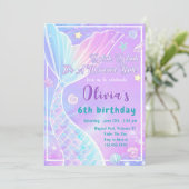 Magische Meerjungfrau Schwanz Geburtstagsparty Ein Einladung (Stehend Vorderseite)