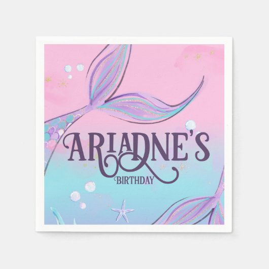 Magische Meerjungfrau Schwanz Party Napkins Serviette (Vorderseite)