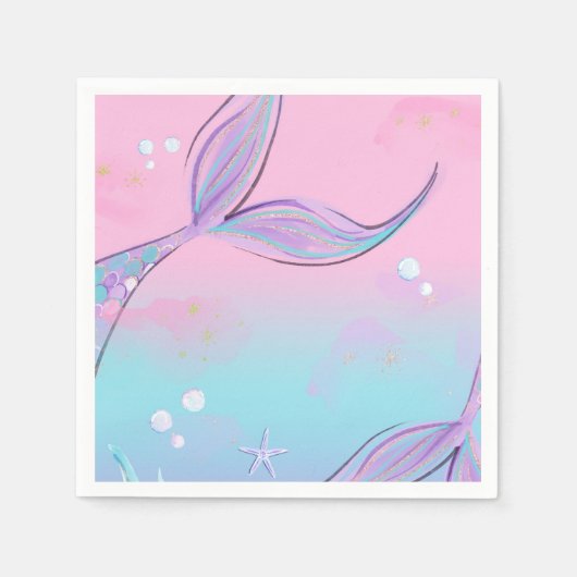 Magische Meerjungfrau Schwanz Party Napkins Serviette (Vorderseite)
