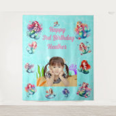 Magische Meerjungfrau unter dem Foto Wandteppich (Vorderseite)