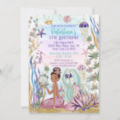 Magische Meerjungfrau unter dem Glitzer Einladung (Vorderseite)