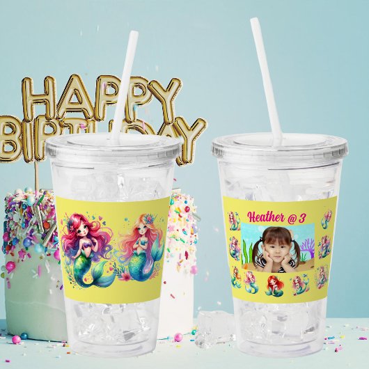 Magische Meerjungfrau unter dem Kindergeburtstag Acryltrinkbecher