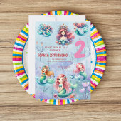Magische Meerjungfrau unter dem Kindergeburtstag P Einladung