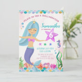 Magische Meerjungfrau unter dem Meer Einladung (Stehend Vorderseite)