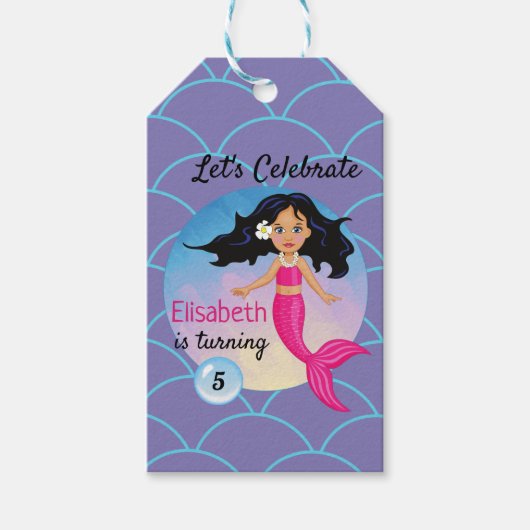 Magische Meerjungfrau unter dem Meer Geburtstag Geschenkanhänger (Vorderseite)