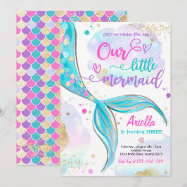 Magische Meerjungfrau unter dem Meer Geburtstagspa Einladung