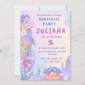 Magische Meerjungfrau unter dem Meer Mädchen Gebur Einladung (Vorderseite)