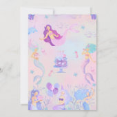 Magische Meerjungfrau unter dem Meer Mädchen Gebur Einladung (Rückseite)