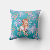 magische Meerjungfrau unter der Regenbogenpastel Kissen (Rückseite)