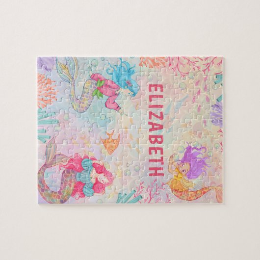 Magische Meerjungfrau unter Meereskids Puzzle (Horizontal)