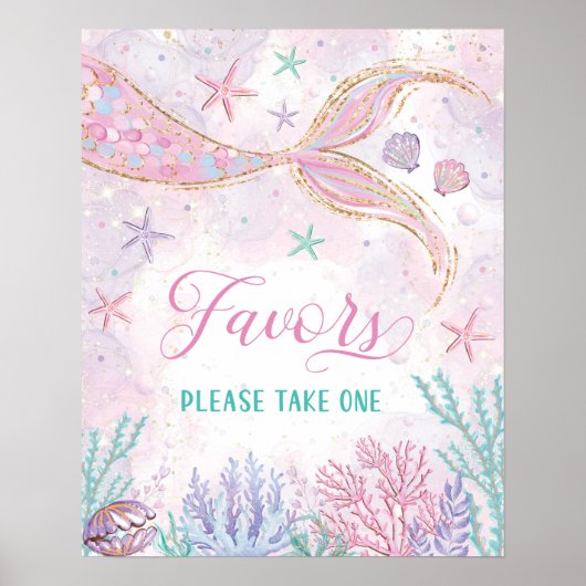 Magische Meerjungfrau Untermeer Gastgeschenke Zeic Poster (Vorne)