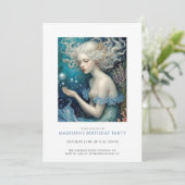 Magische Meerjungfrau Verzauberte Mädchen zum Gebu Einladung (Stehend Vorderseite)