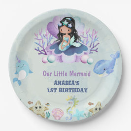 Magische Meerjungfrau Wasserfarbe Geburtstagsparte Pappteller