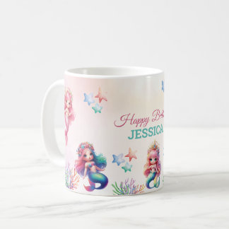 Magische Meerjungfrau zum Geburtstag unter dem Mee Kaffeetasse