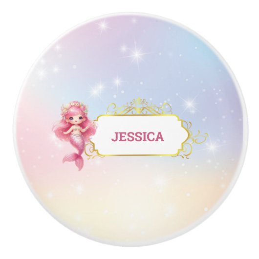 Magische Meerjungfrau zum Geburtstag unter dem Mee Keramikknauf (Vorderseite)