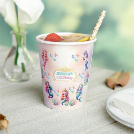 Magische Meerjungfrau zum Geburtstag unter dem Mee Pappbecher