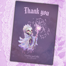 Magische Melodien des niedlichen lila Skeletts.