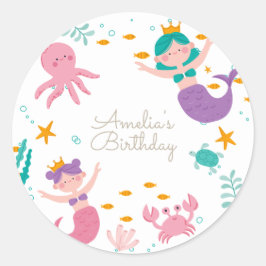 Magische Mermaid Birthday Classic Round Sticker