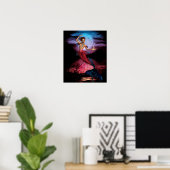 Magische Mermaid Moon Poster Print (Heimbüro)
