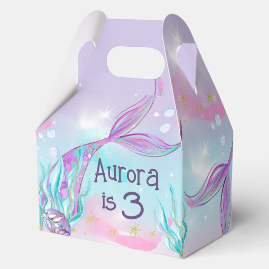 Magische Mermaid-Schwanz Themed Party-Box Geschenkschachtel (Vorderseite)
