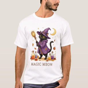 Magische Mieze - Süße schwarze Katzenhexe mit Trän T-Shirt