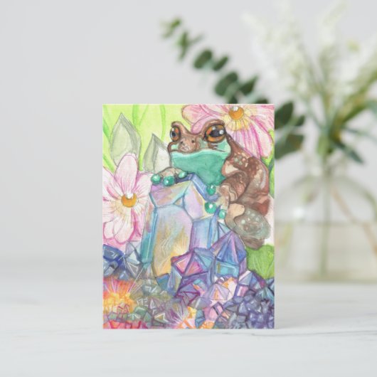 Magische Milchfrösche Wasserfarbe Postkarte (Stehend Vorderseite)