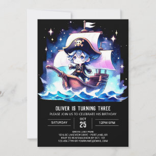 Magische Minimalistische Pirate Geburtstag Einladung