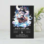 Magische Minimalistische Pirate Geburtstag Einladung (Stehend Vorderseite)