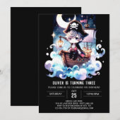 Magische Minimalistische Pirate Geburtstag Einladung (Vorne/Hinten)