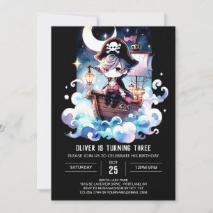 Magische Minimalistische Pirate Geburtstag Einladung