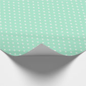 Magische Minze und weißes Polka Dot Muster Geschenkpapier (Ecke)