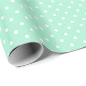 Magische Minze und weißes Polka Dot Muster Geschenkpapier (Rolleneckpunkt)
