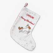 Magische Moderne Einhornschneeflocken Persönliche Kleiner Weihnachtsstrumpf (Vorderansicht (hängend))