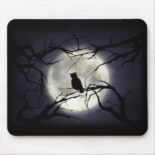 Magische Mond-Eule auf Niederlassung Mousepad